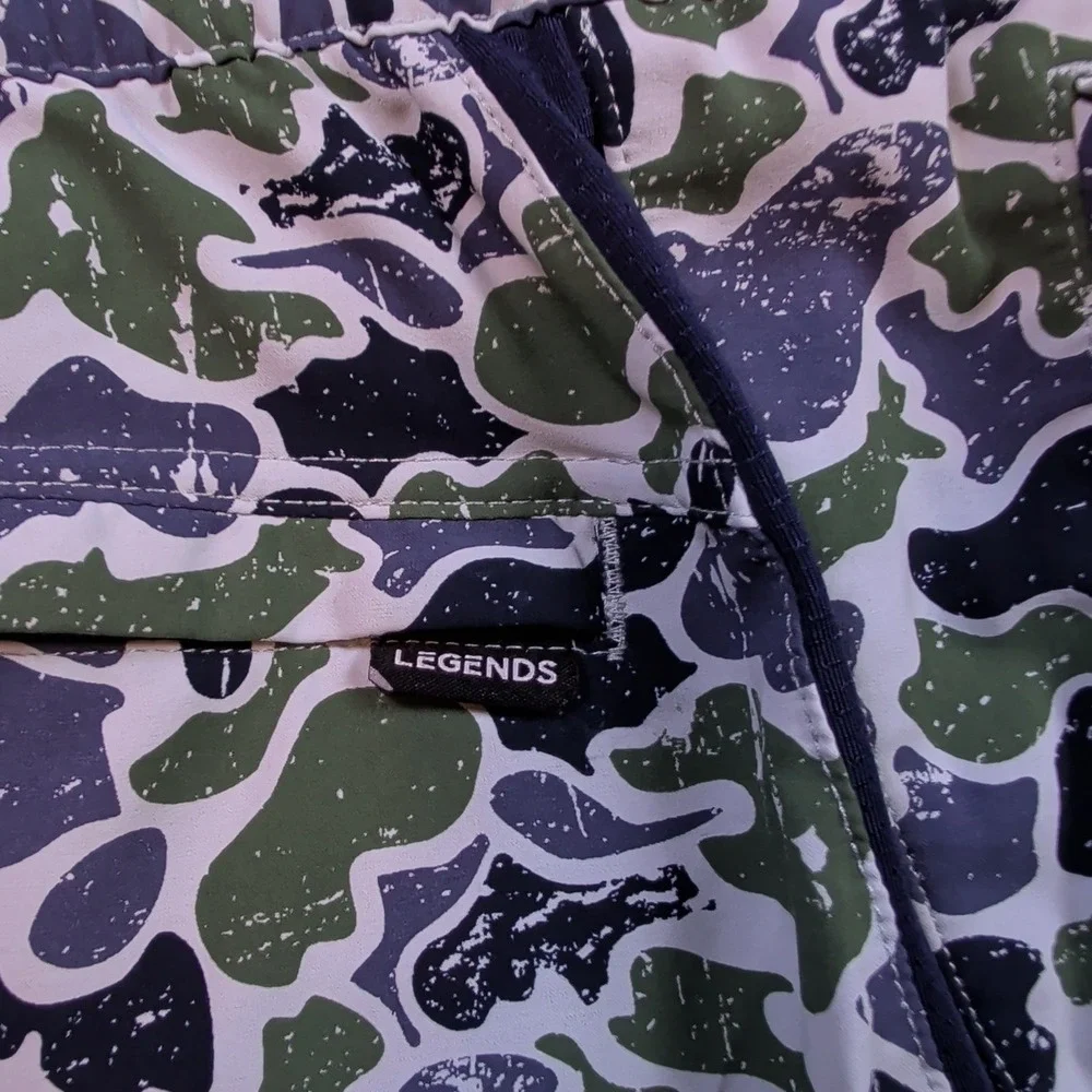 Legends Luka Shorts Mens XXL 2XL Green Blue Camo Lined Athletic Training Running